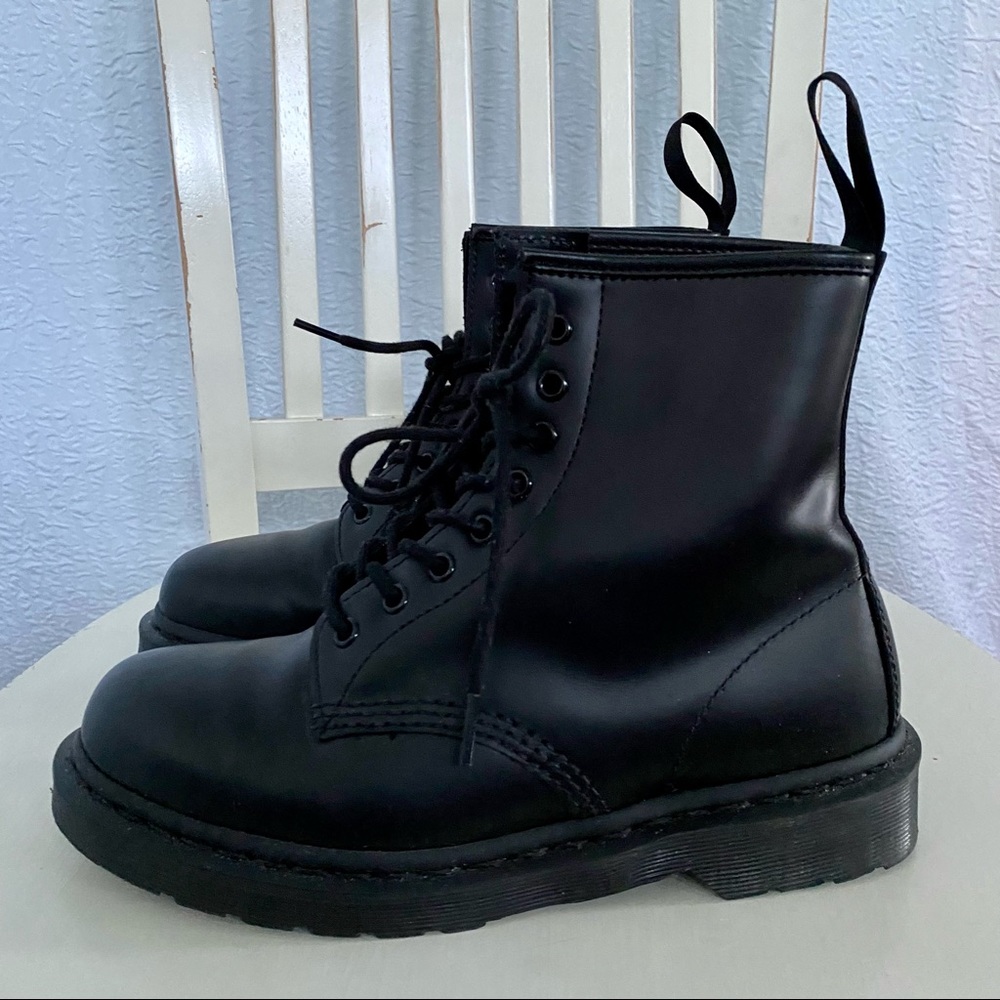Dr Marten Smooth 1460 Mono Boots Black Combat Boots - Picture 6 of 15
